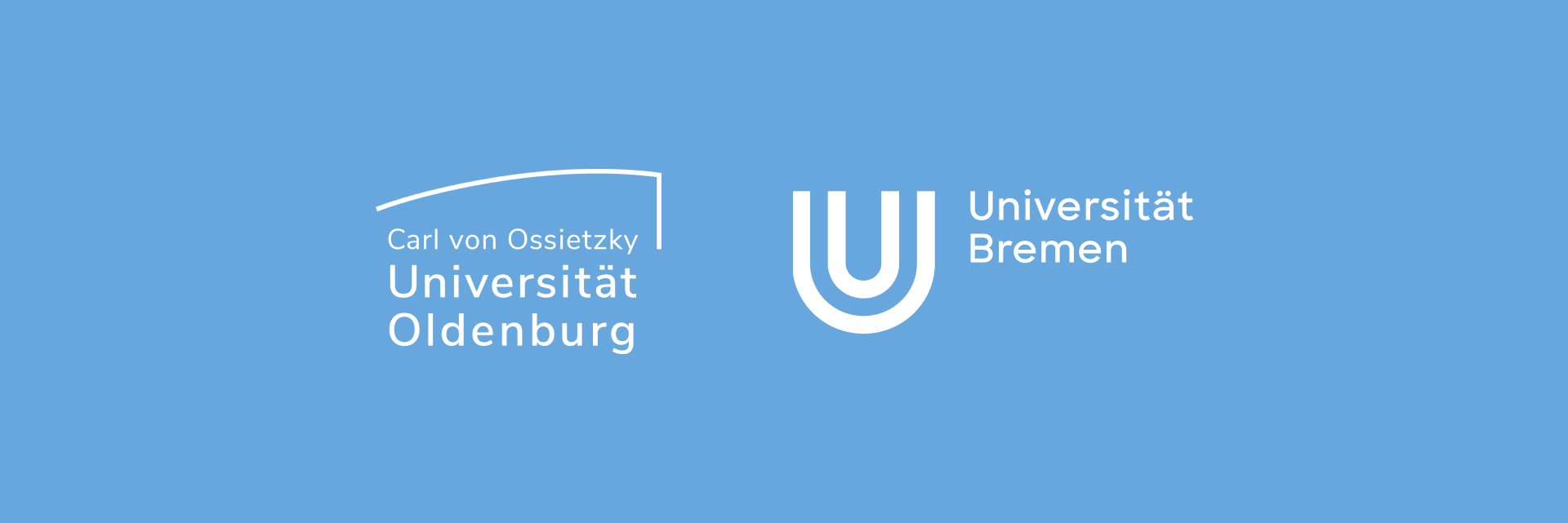 Logos der Universität Oldenburg und der Uniersität Bremen nebeneinander auf blauen Gr