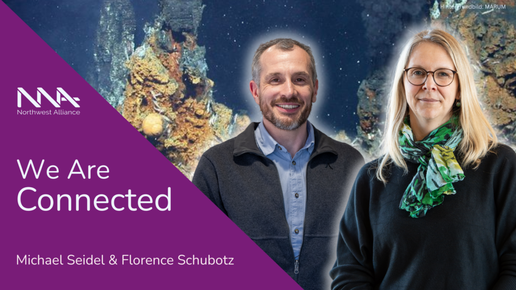 Thumbnail für das Youtubevideo, Michael Seidel und Florence Schubotz stehen nebeneinander vor einem Unterwasser-Hintergrundbild.